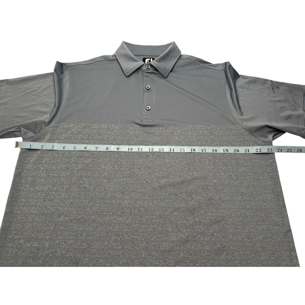 Men's FootJoy Engineered Heather Pinstripe Lisle Performance Golf Polo Large - Picture 7 of 10